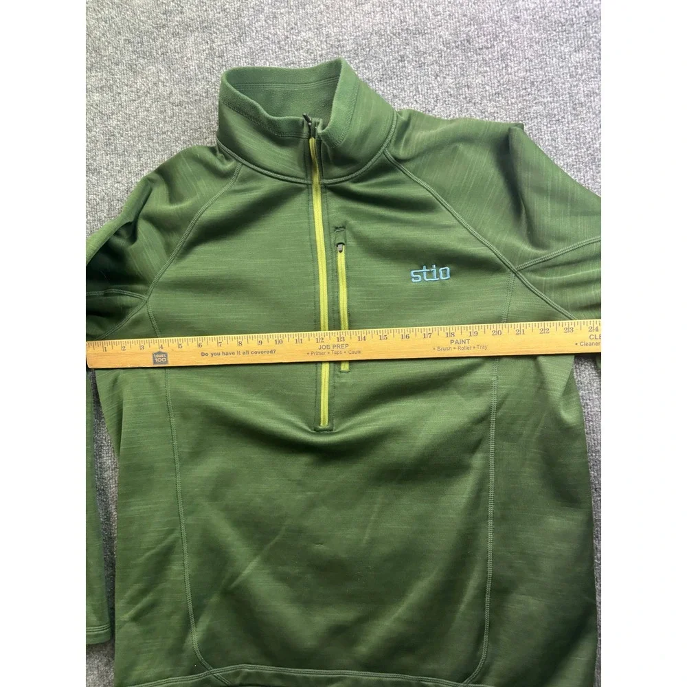 Stio Gannett Peak Fleece Pullover Mens XL Green Fleece Quarter Zip Sweater